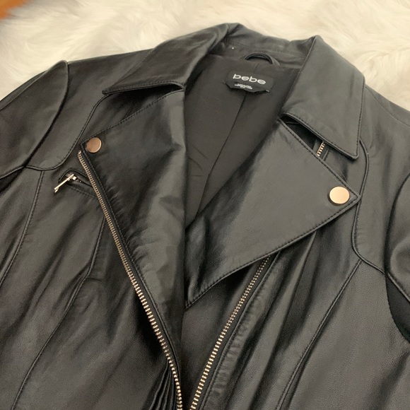 Bebe Lamb Leather Moto Jacket - Picture 4 of 8